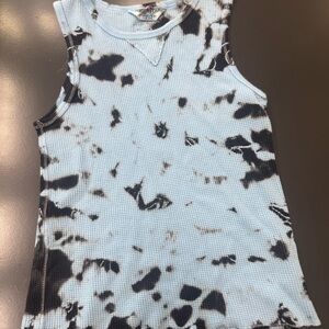Hard Tail Black and White Tie-Dye Kids Tank Top